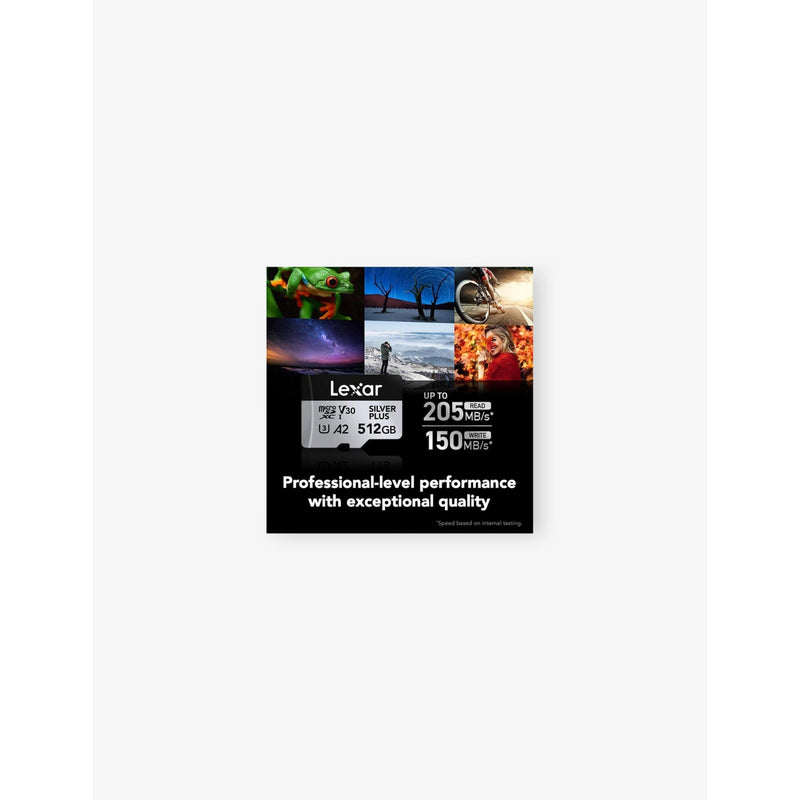 Lexar Silver Plus microSD card 512GB, imported from the UK