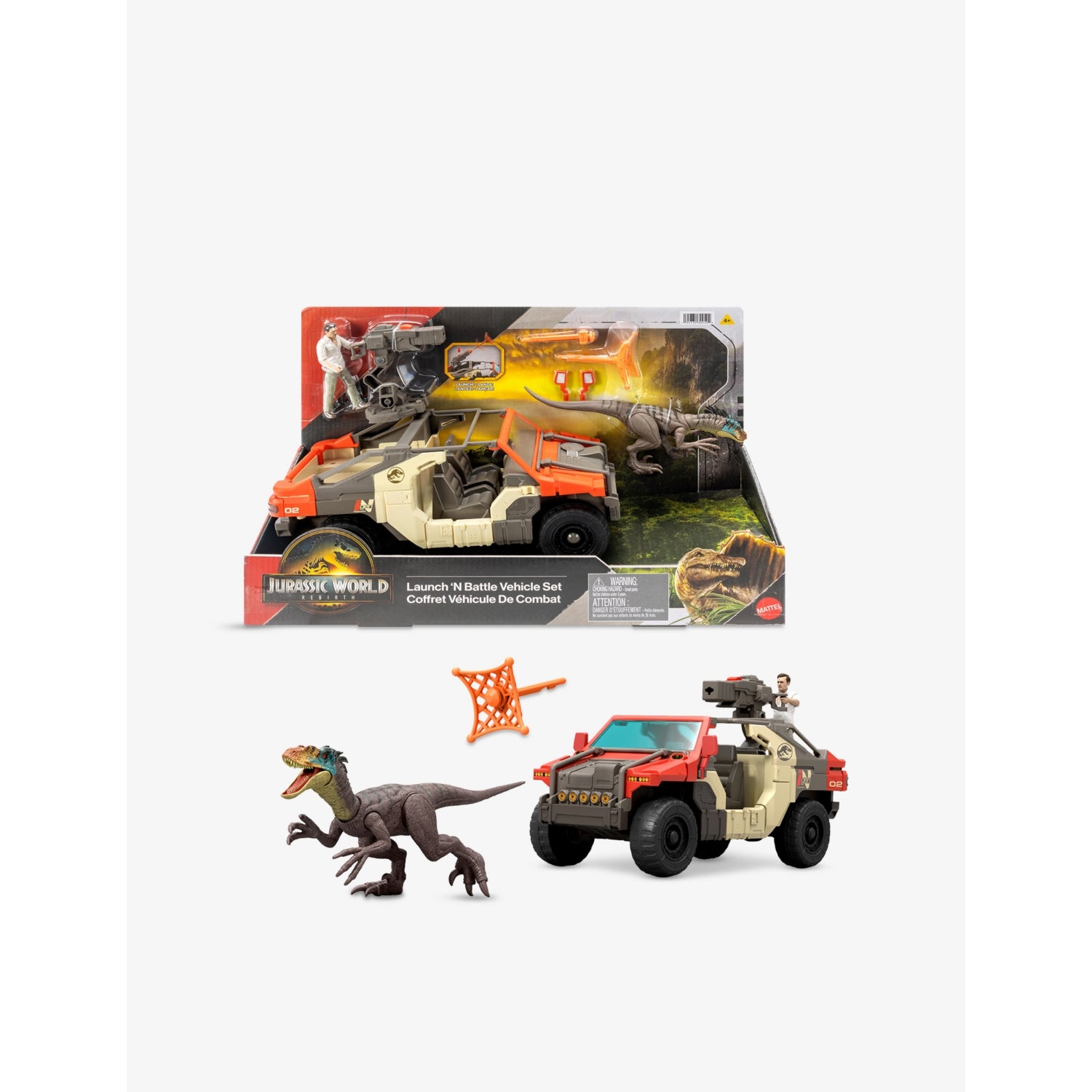 Jurassic World Launch 'N' Battle vehicle playset 25cm, UK version