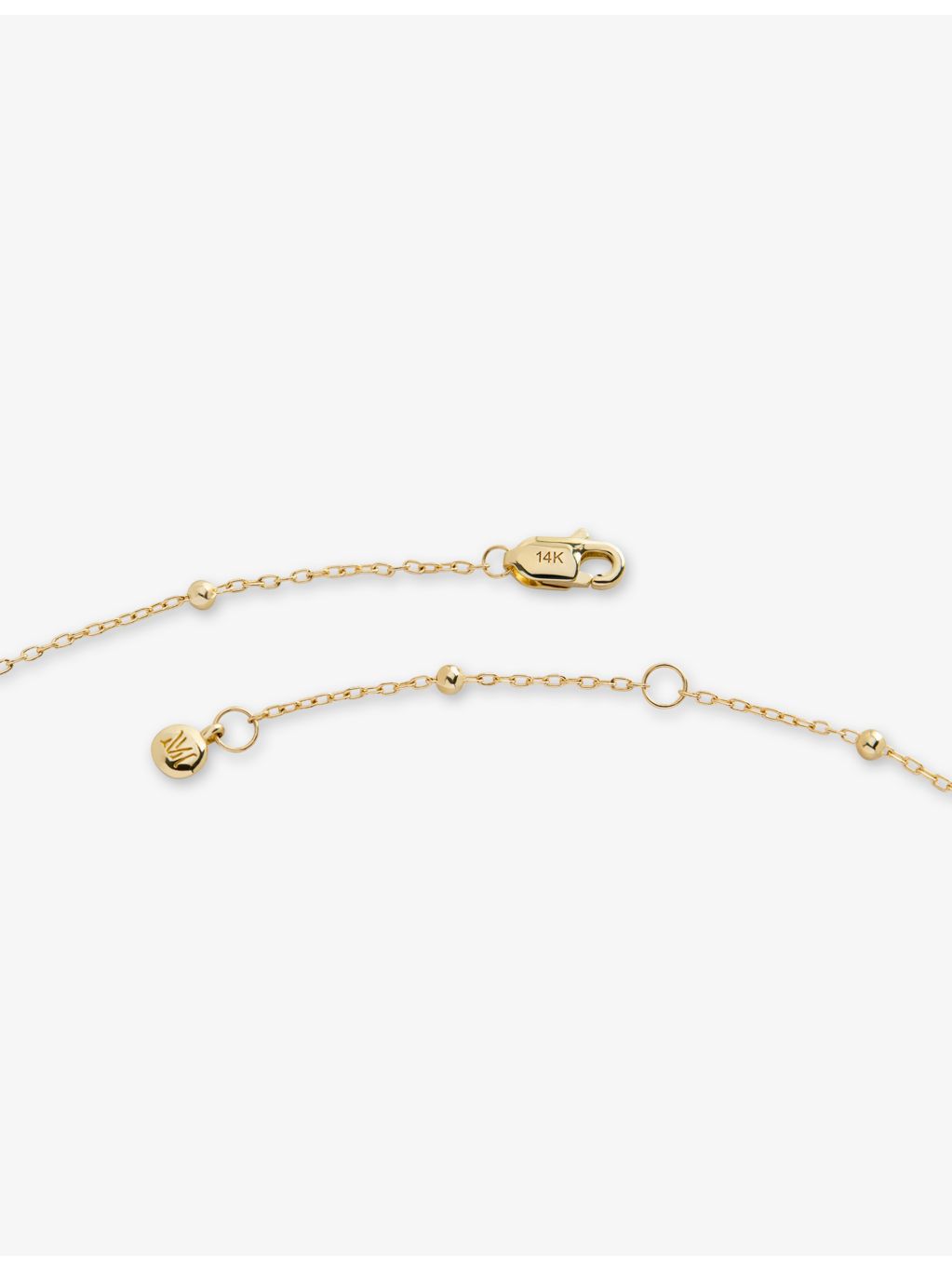 Monica Vinader beaded 14ct yellow-gold chain necklace 41-46cm (British brand)