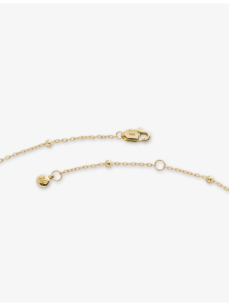 Monica Vinader beaded 14ct yellow-gold chain necklace 41-46cm (British brand)