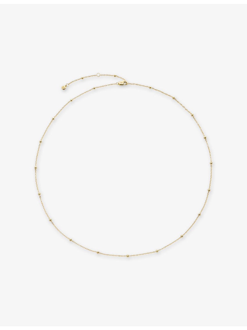 Monica Vinader beaded 14ct yellow-gold chain necklace 41-46cm (British brand)