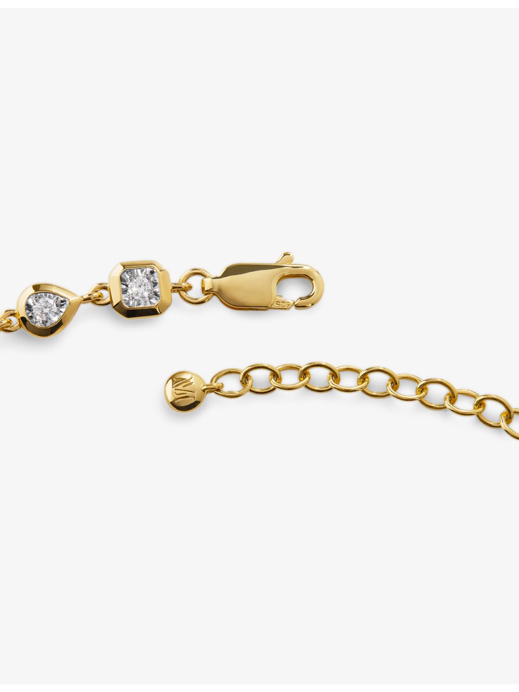 Monica Vinader 18ct yellow gold vermeil diamond bracelet, UK version