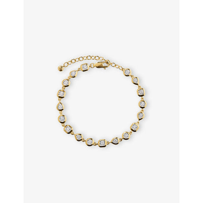 selfridges Monica Vinader Bezel 18ct Yellow Gold Vermeil 0.5ct Brilliant-Cut Diamond Chain Bracelet- Buy online at McGrocer