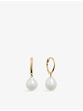 Monica Vinader small 14ct yellow-gold baroque pearl huggie earrings - British product