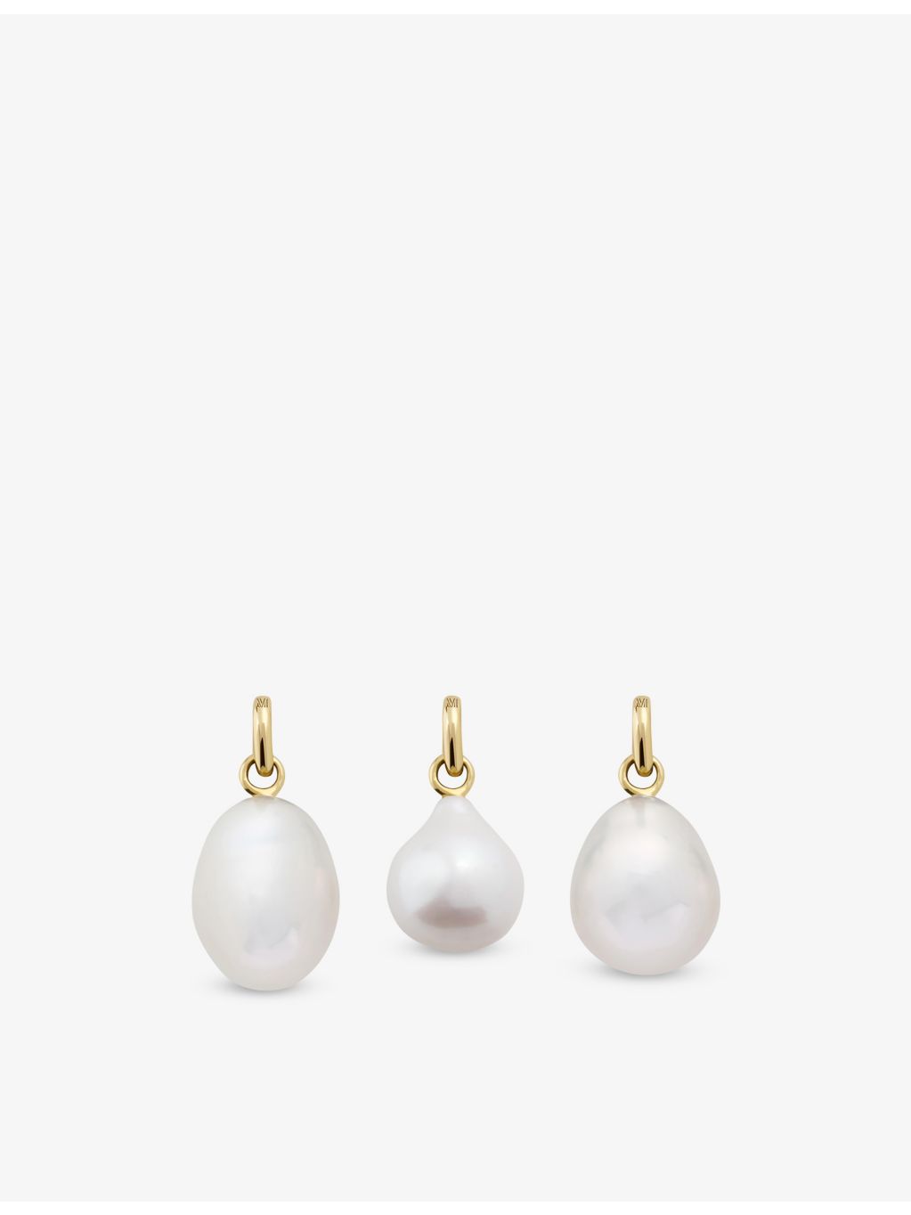 Monica Vinader small gold baroque pearl charm, UK version