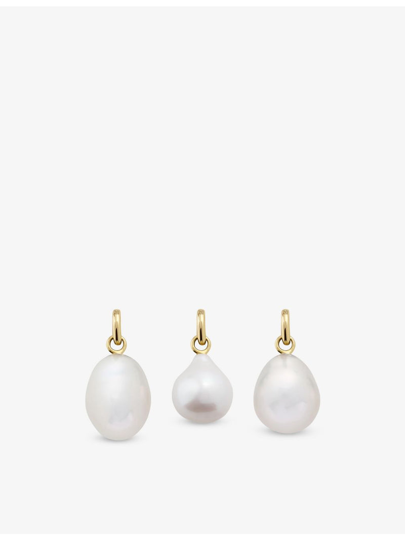 Monica Vinader small gold baroque pearl charm, UK version