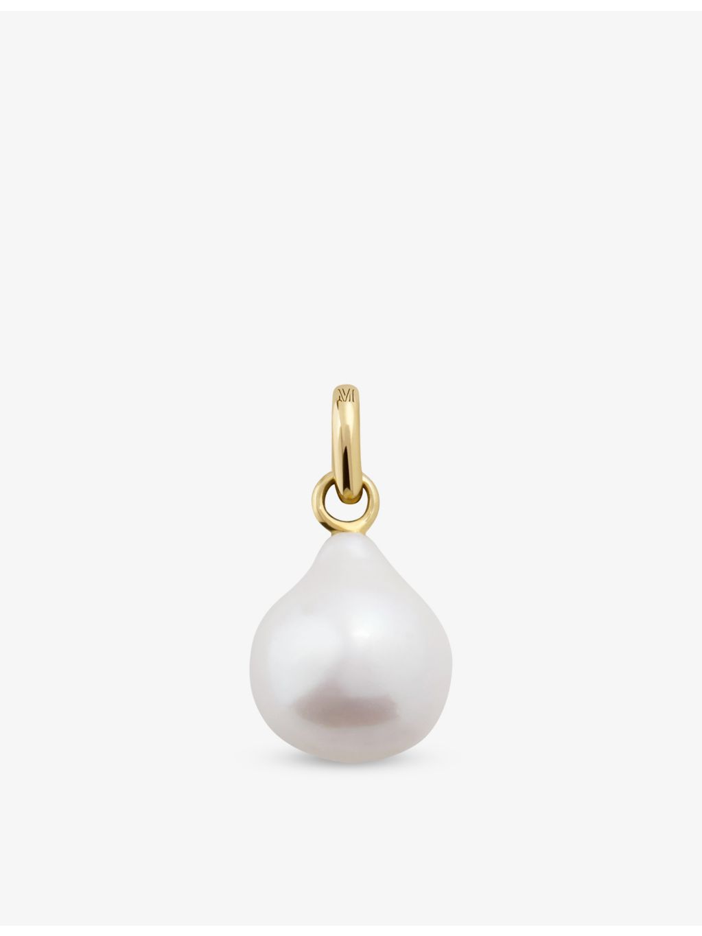 Monica Vinader small gold baroque pearl charm, UK version