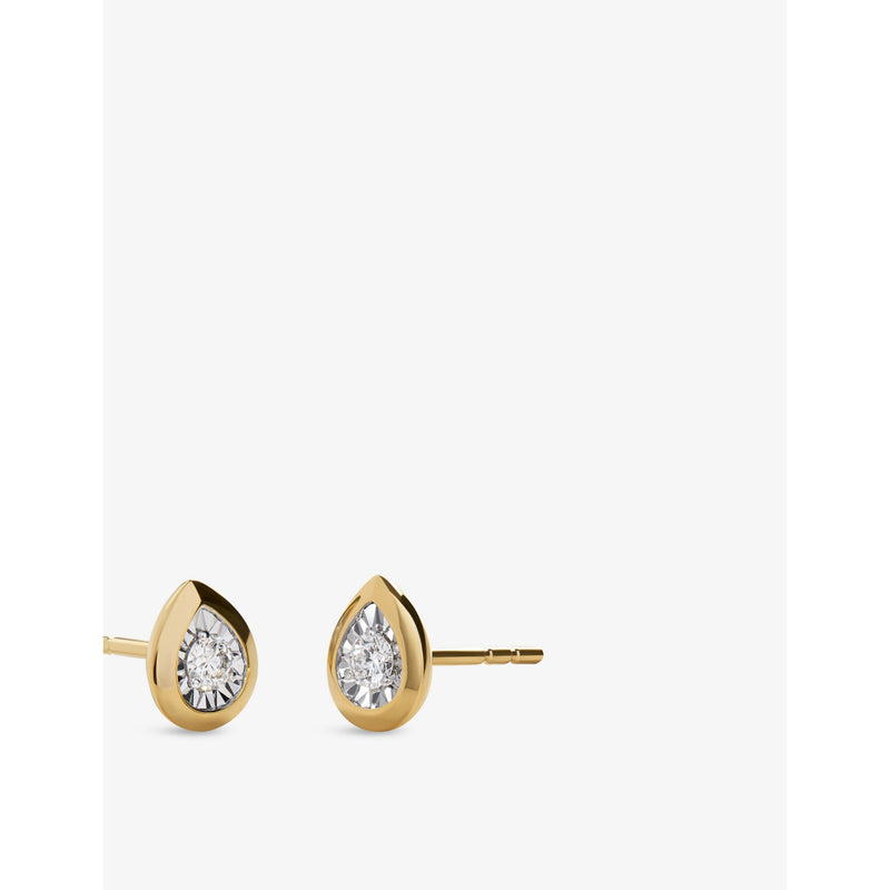 Monica Vinader pear-shaped lab-grown diamond stud earrings 0.13ct (British brand)