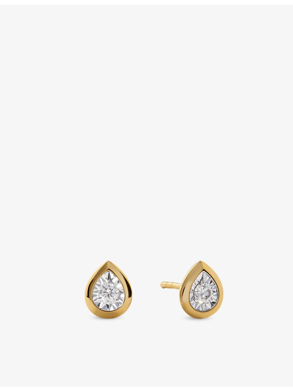 Monica Vinader pear-shaped lab-grown diamond stud earrings 0.13ct (British brand)