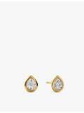 Monica Vinader pear-shaped lab-grown diamond stud earrings 0.13ct (British brand)