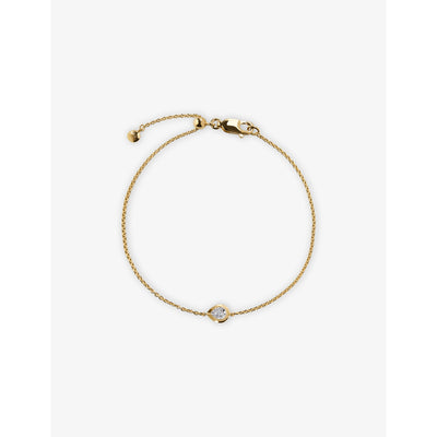 selfridges Monica Vinader Pear-Shaped 0.06ct Lab-Grown Diamond and 18ct Yellow-Gold Vermeil Chain Bracelet- Buy online at McGrocer
