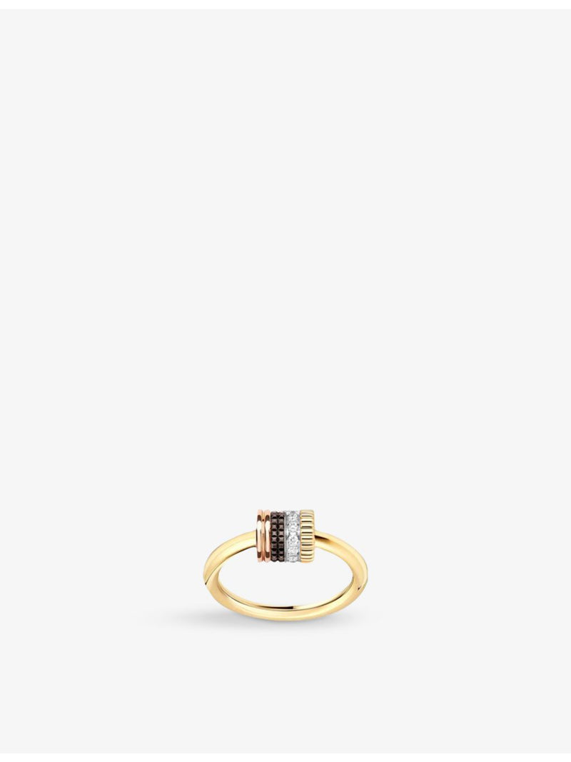 Boucheron Quatre Classique ring in 18ct gold with 0.18ct diamonds, UK version
