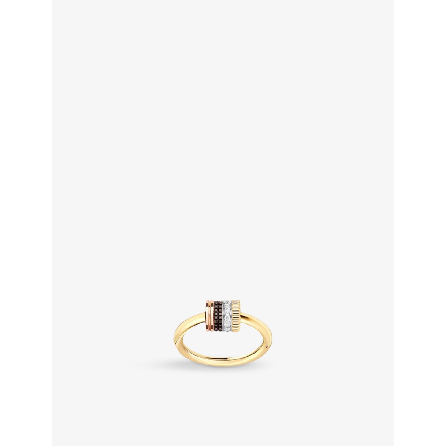 Quatre Classique 18ct yellow-gold, white-gold, pink-gold, PVD and 0.18ct Diamond Ring - K