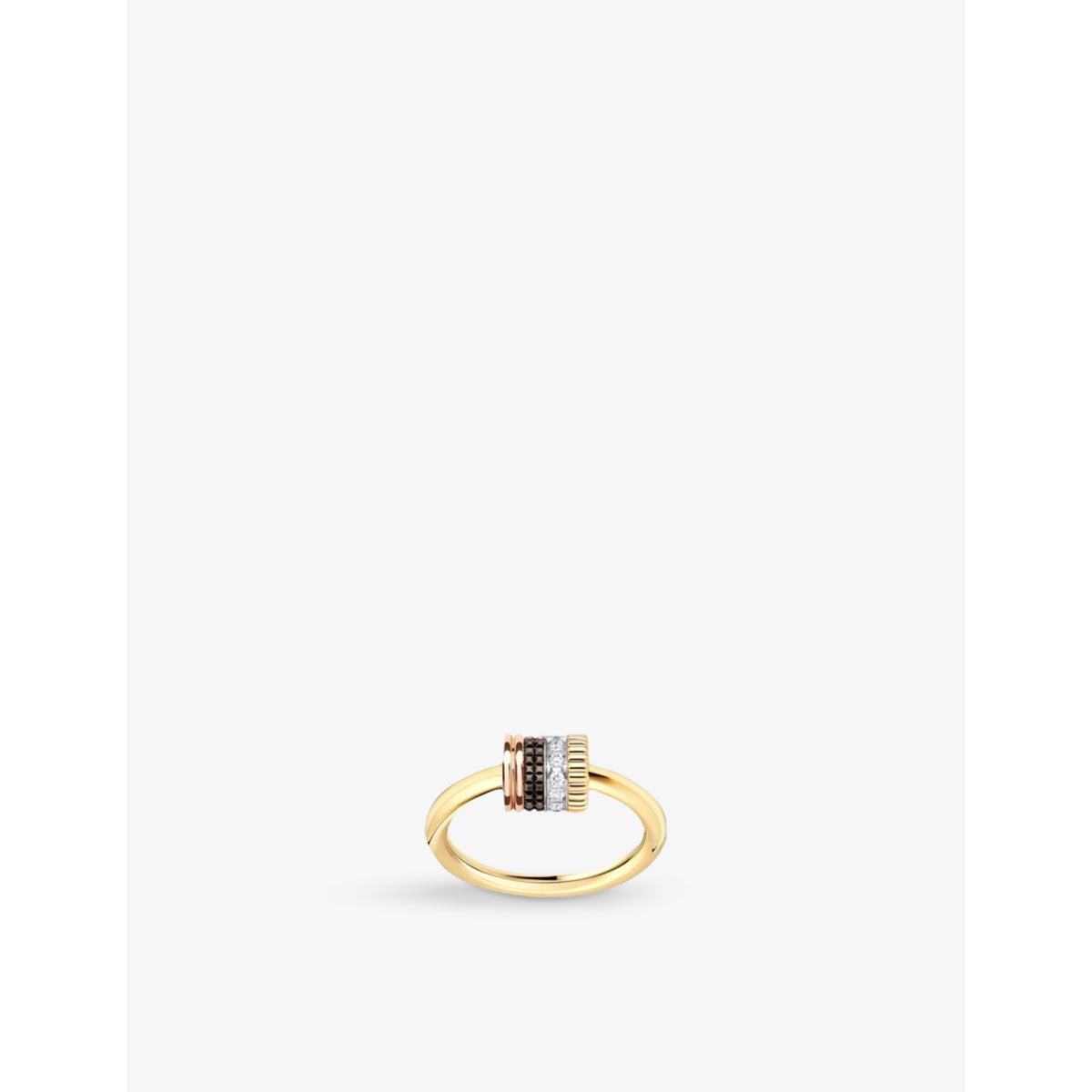 Quatre Classique 18ct yellow-gold, white-gold, pink-gold, PVD and 0.18ct Diamond Ring - K
