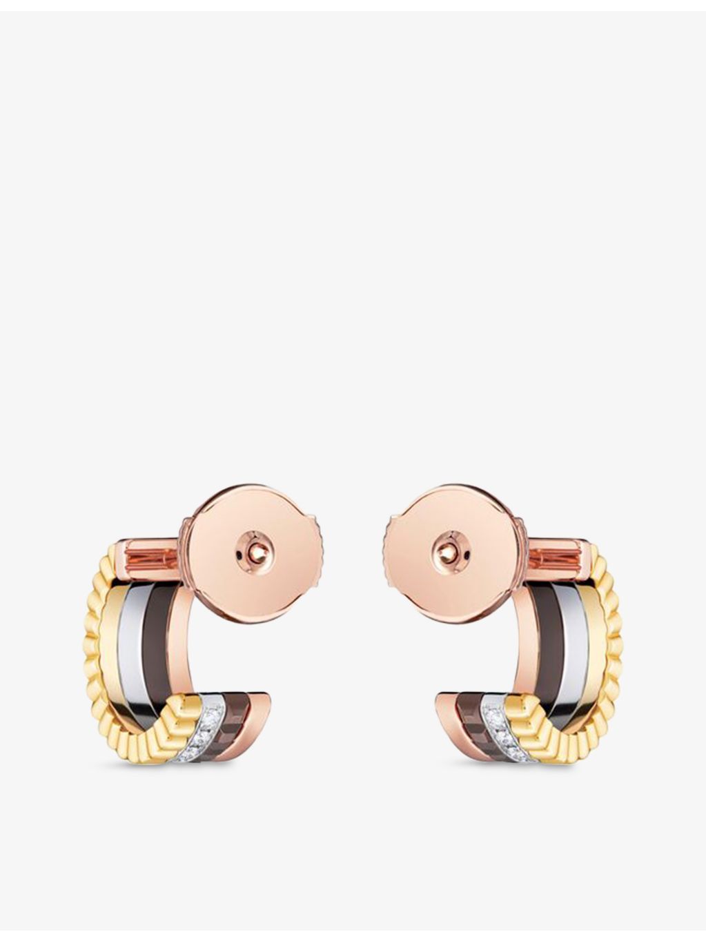 Boucheron Quatre Classique Mini diamond hoop earrings in 18ct gold, British product