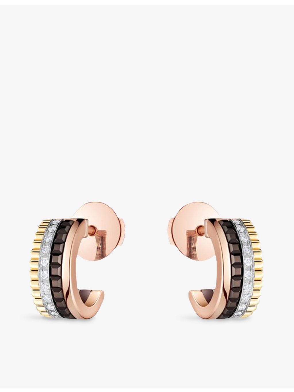 Boucheron Quatre Classique Mini diamond hoop earrings in 18ct gold, British product