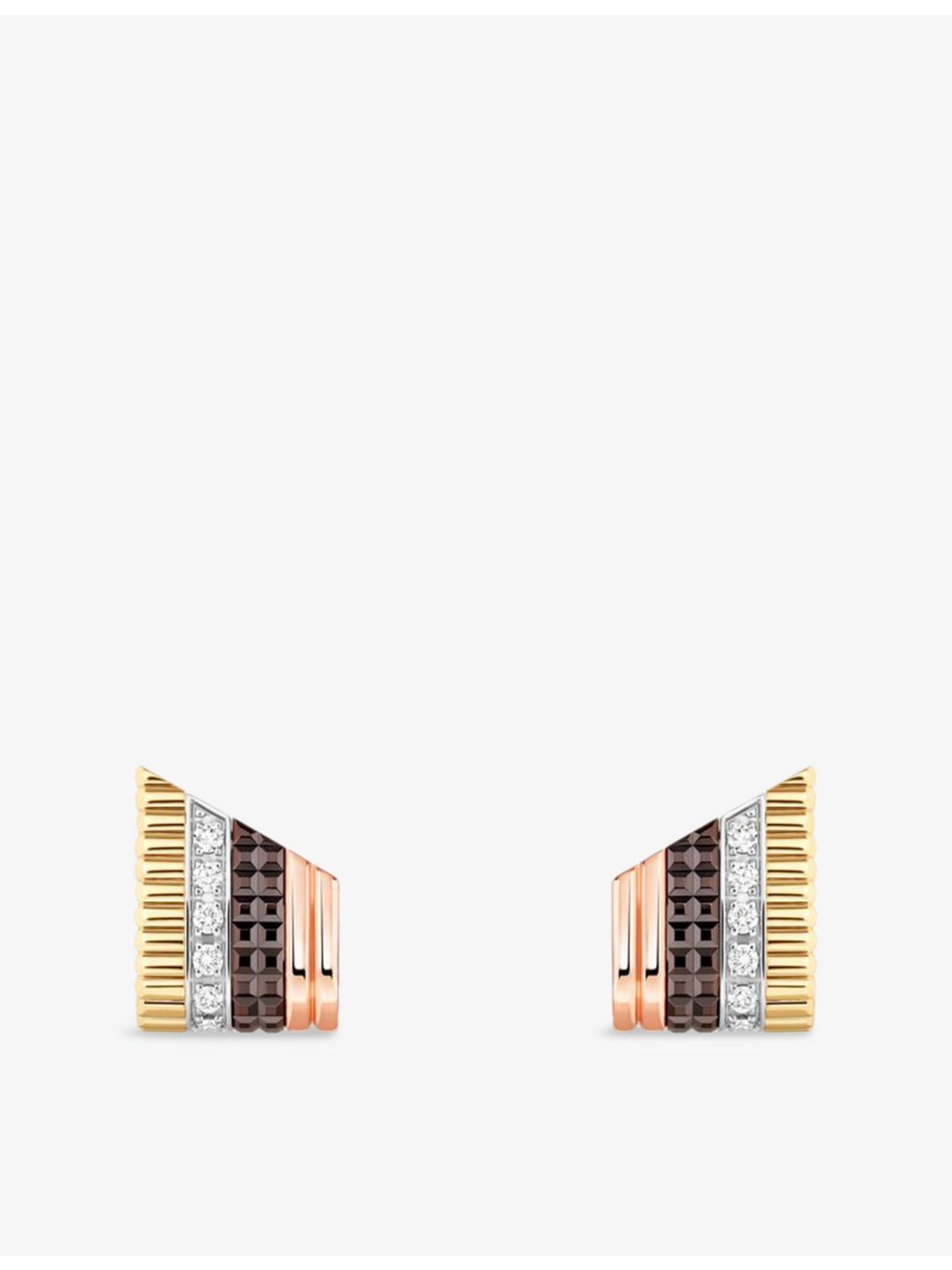 Boucheron Quatre Classique diamond stud earrings 18ct gold, imported from the UK