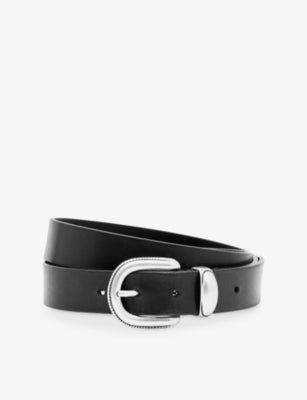 Reiss Jonny genuine leather belt with western buckle (British brand)