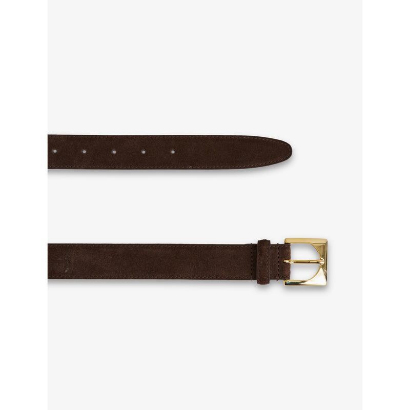 Reiss suede belt with gold-toned buckle, imported from the UK