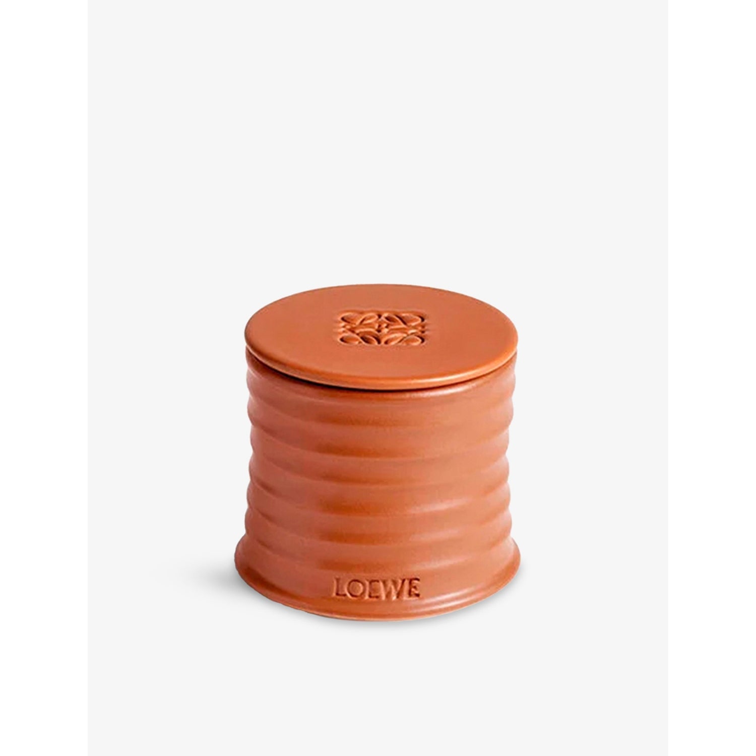Loewe terracotta candle cover small with anagram logo, UK version