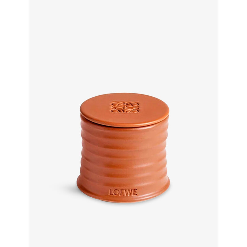 Loewe terracotta candle cover small with anagram logo, UK version
