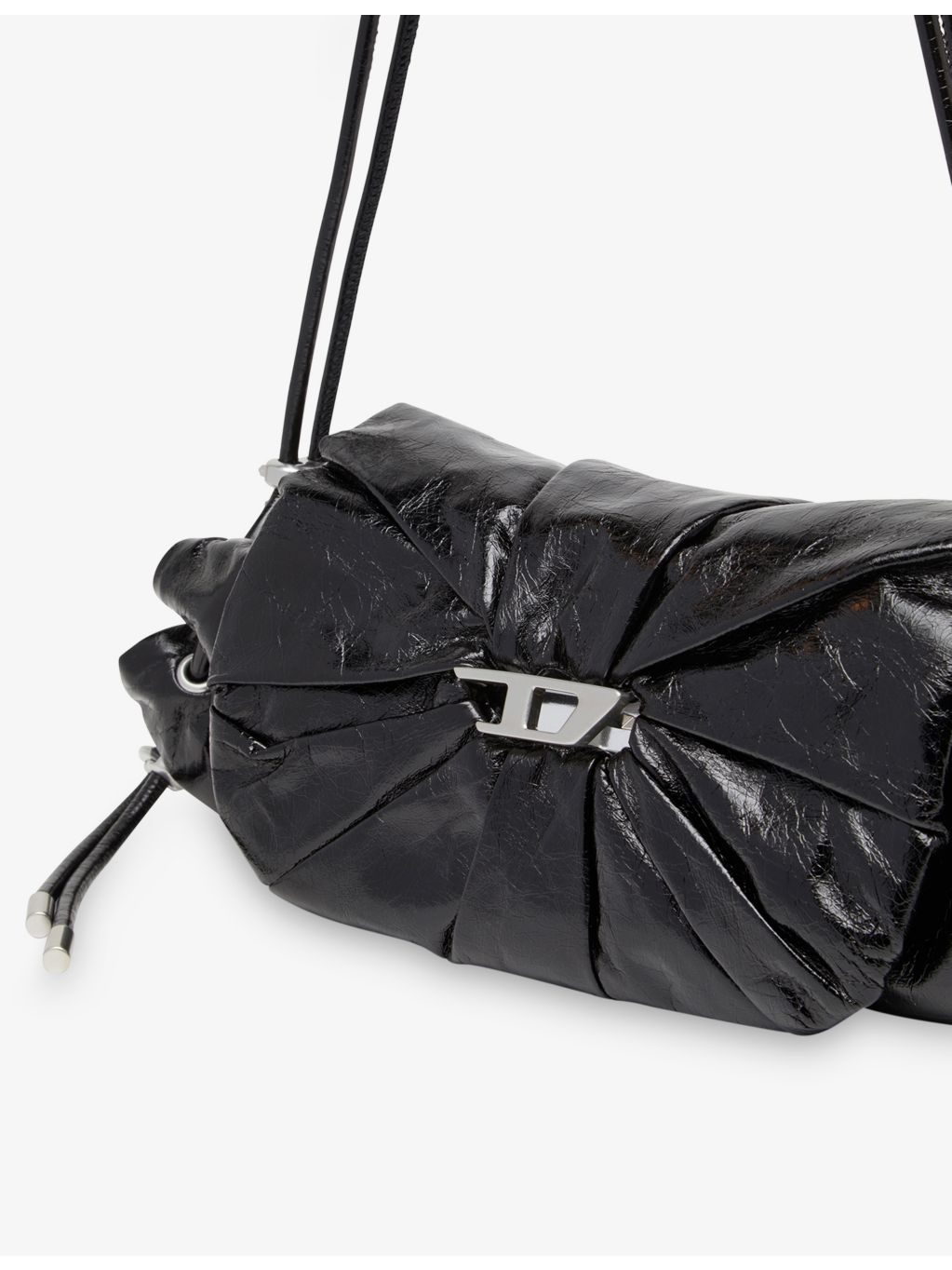 Diesel Scrunch-D leather shoulder bag 37cm (British brand)