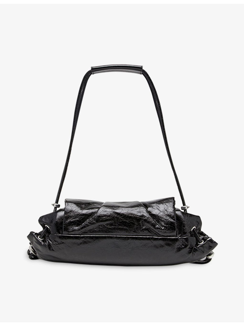 Diesel Scrunch-D leather shoulder bag 37cm (British brand)
