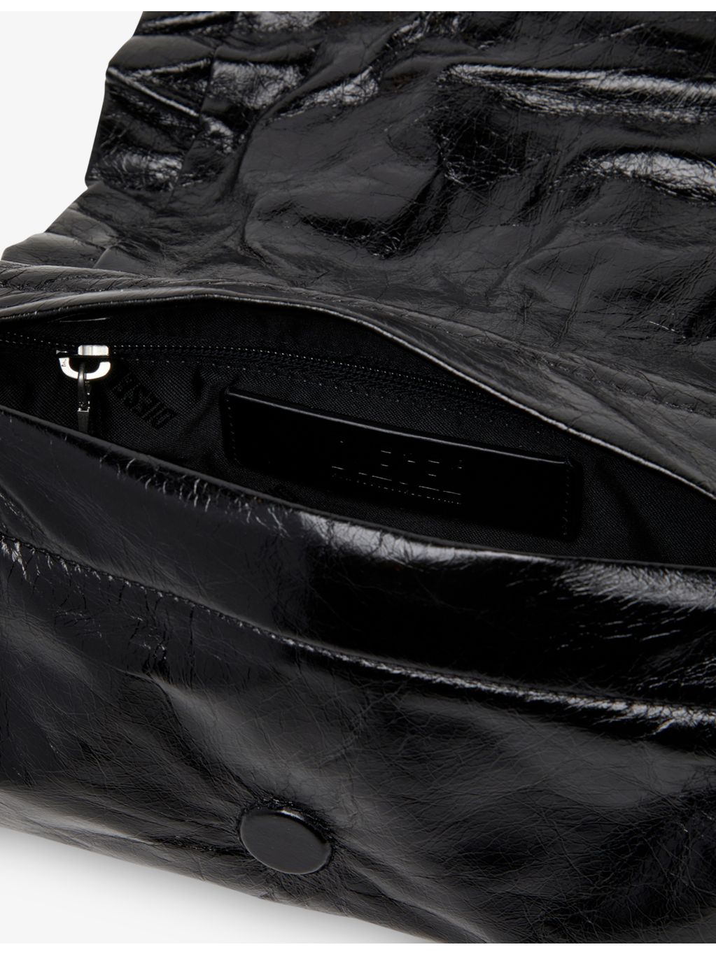 Diesel Scrunch-D leather shoulder bag 37cm (British brand)
