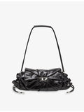 Diesel Scrunch-D leather shoulder bag 37cm (British brand)