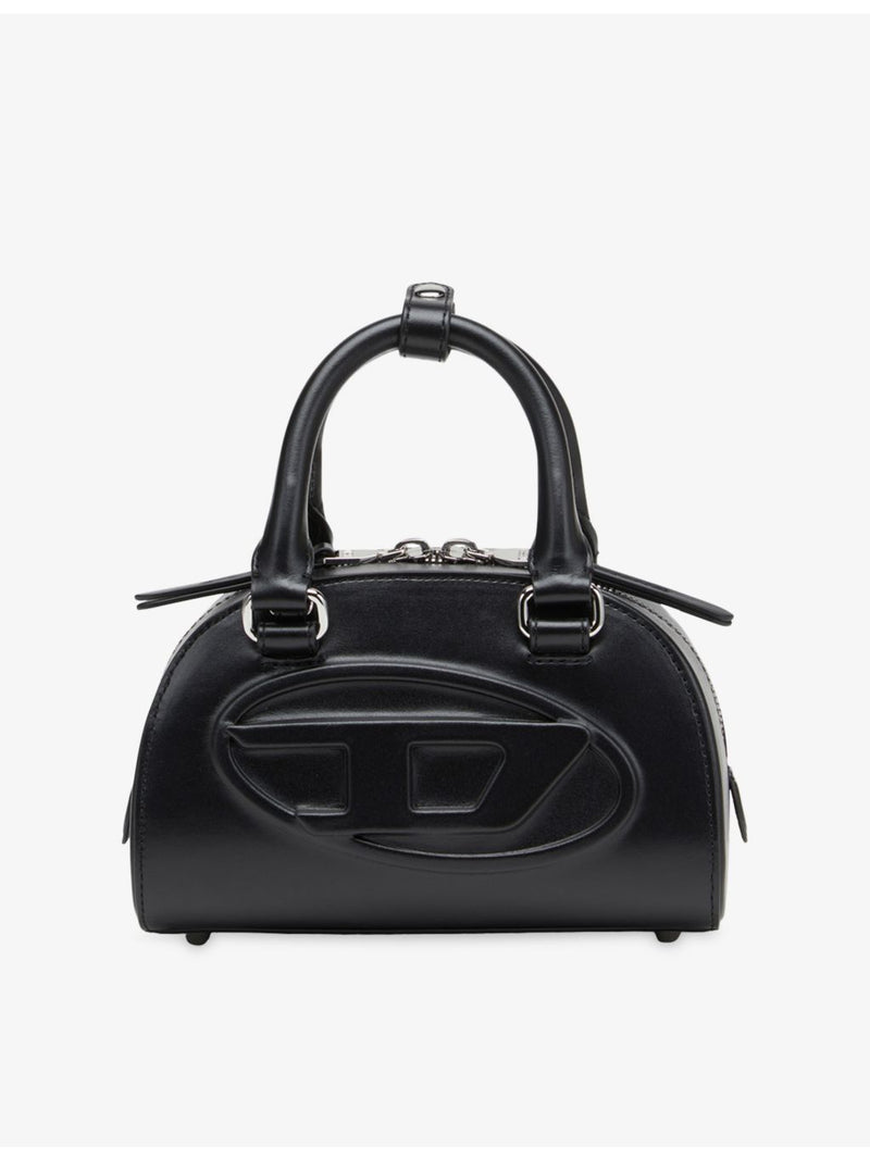 Diesel leather cross-body bag with curved dome shape, UK version
