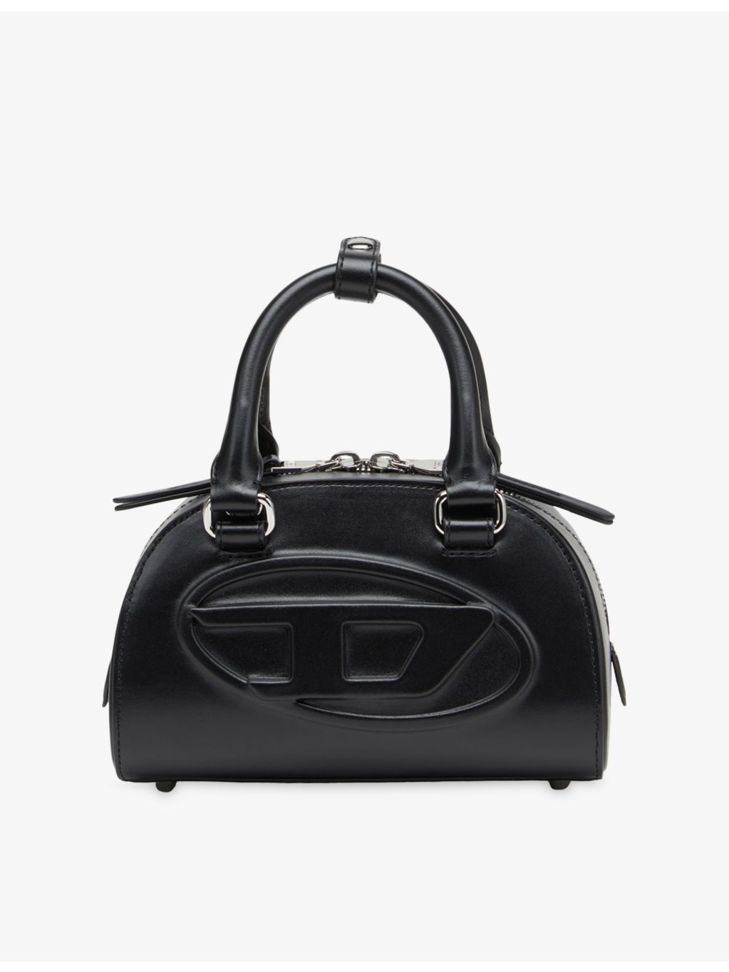 Diesel leather cross-body bag with curved dome shape, UK version