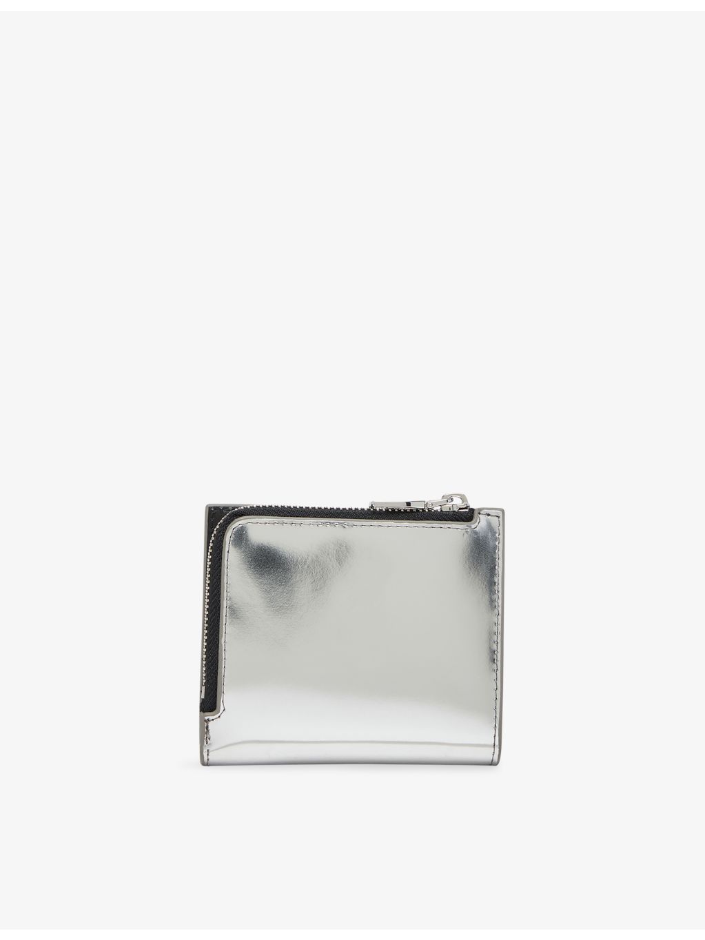 Diesel mirrored leather bi-fold wallet with coin zip, imported from the UK