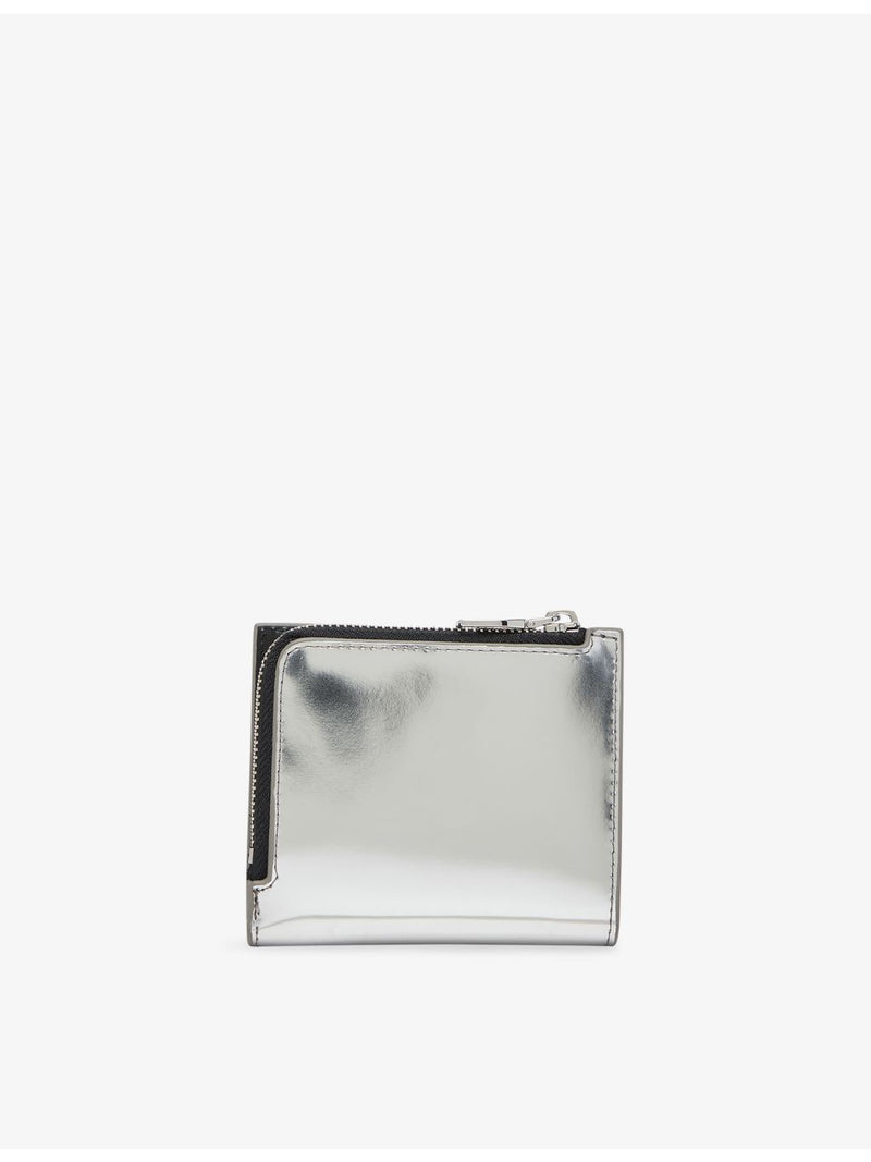 Diesel mirrored leather bi-fold wallet with coin zip, imported from the UK