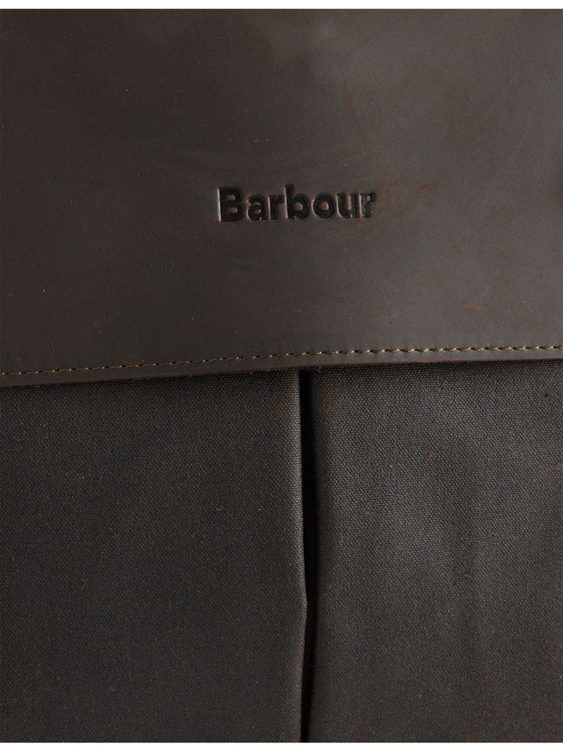 Barbour waxed cotton briefcase with leather trims - British product