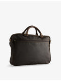 Barbour waxed cotton briefcase with leather trims - British product