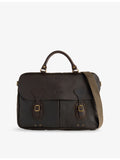 Barbour waxed cotton briefcase with leather trims - British product