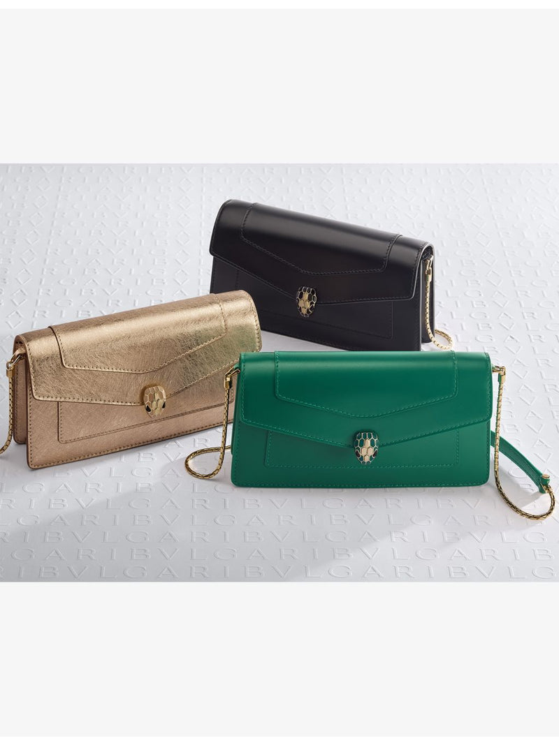 Bulgari Serpenti Forever chain and leather pochette, UK version
