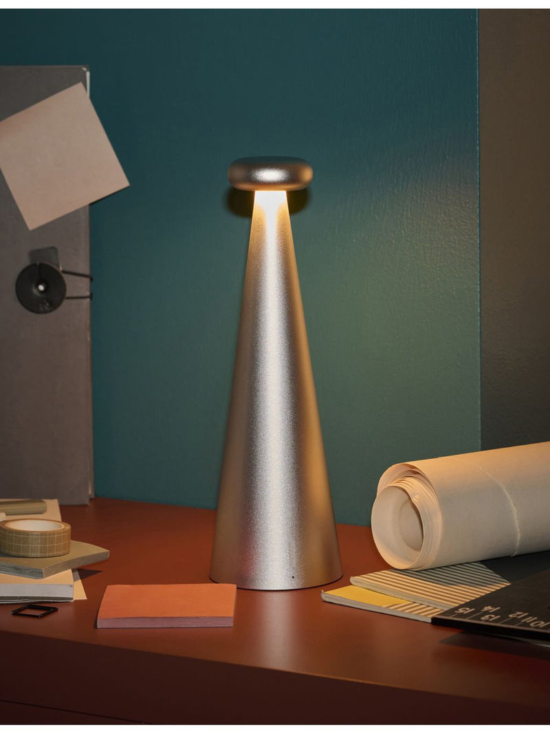 Alessi Bedin aluminium lamp with LED ring, imported from the UK