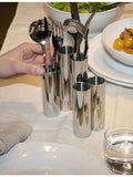 Alessi Canale six-piece stainless steel cutlery holder, imported from the UK