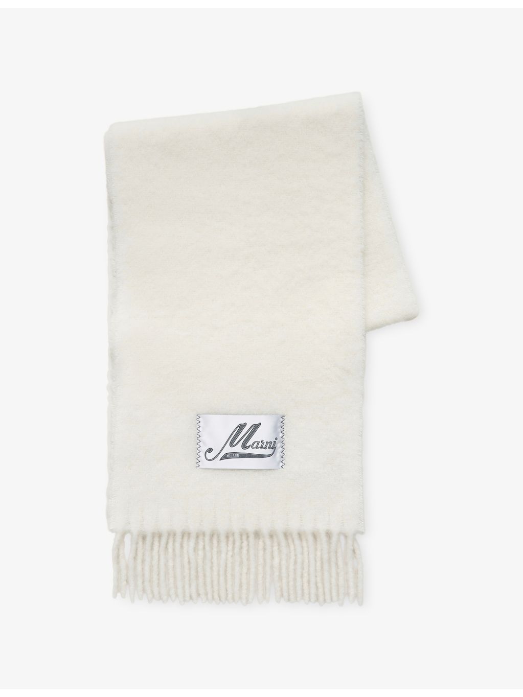Marni alpaca-blend scarf with brand patch, 220x35cm, imported from the UK