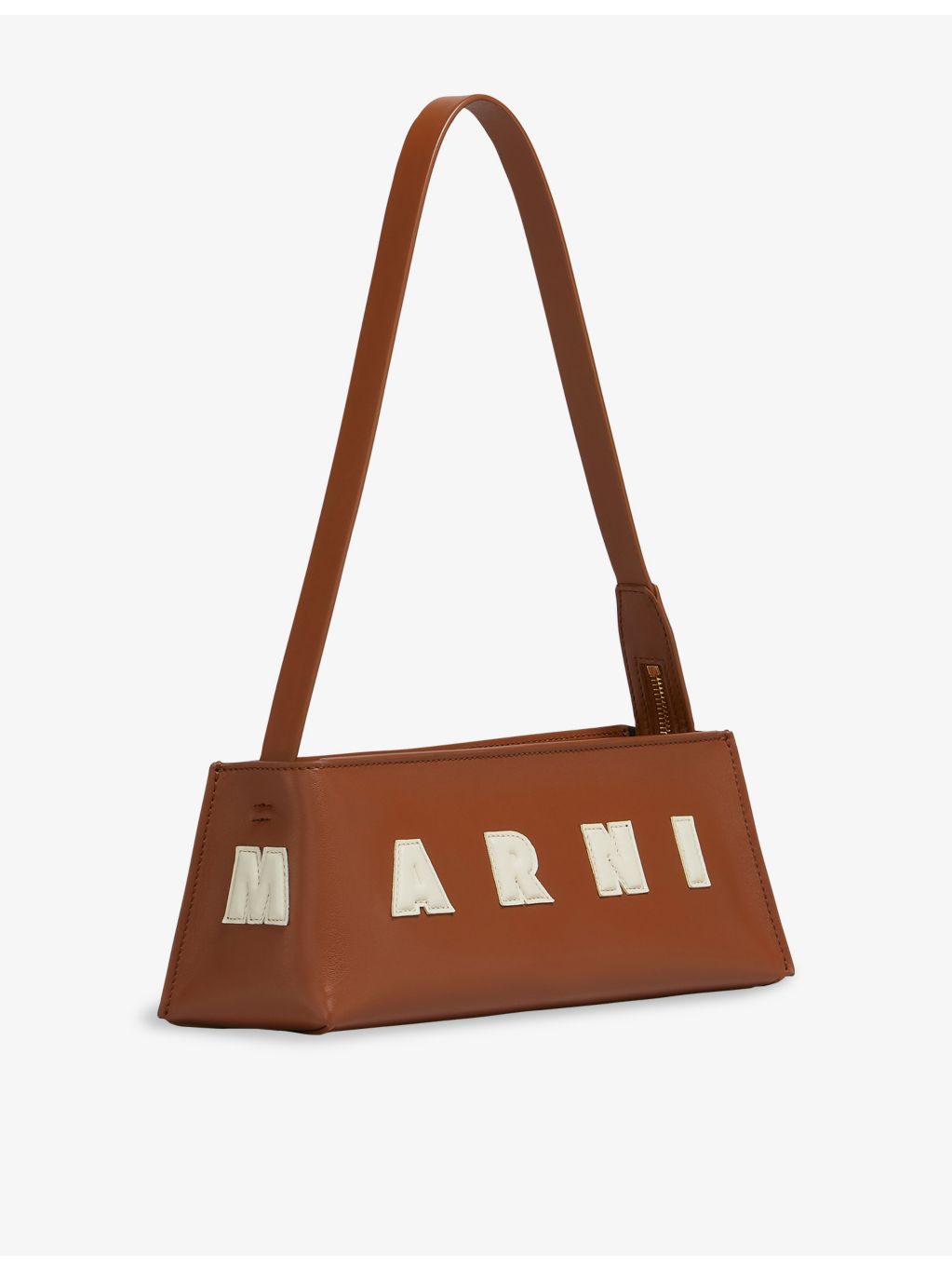 Marni Museo leather shoulder bag, baguette silhouette (British brand)