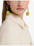 Marni tulip enamelled drop earrings in copper, UK version