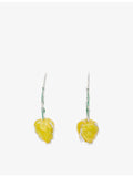 Marni tulip enamelled drop earrings in copper, UK version