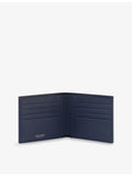 BVLGARI bi-fold leather wallet with metal orb logo (British brand)