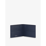 BVLGARI bi-fold leather wallet with metal orb logo (British brand)
