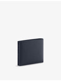 BVLGARI bi-fold leather wallet with metal orb logo (British brand)