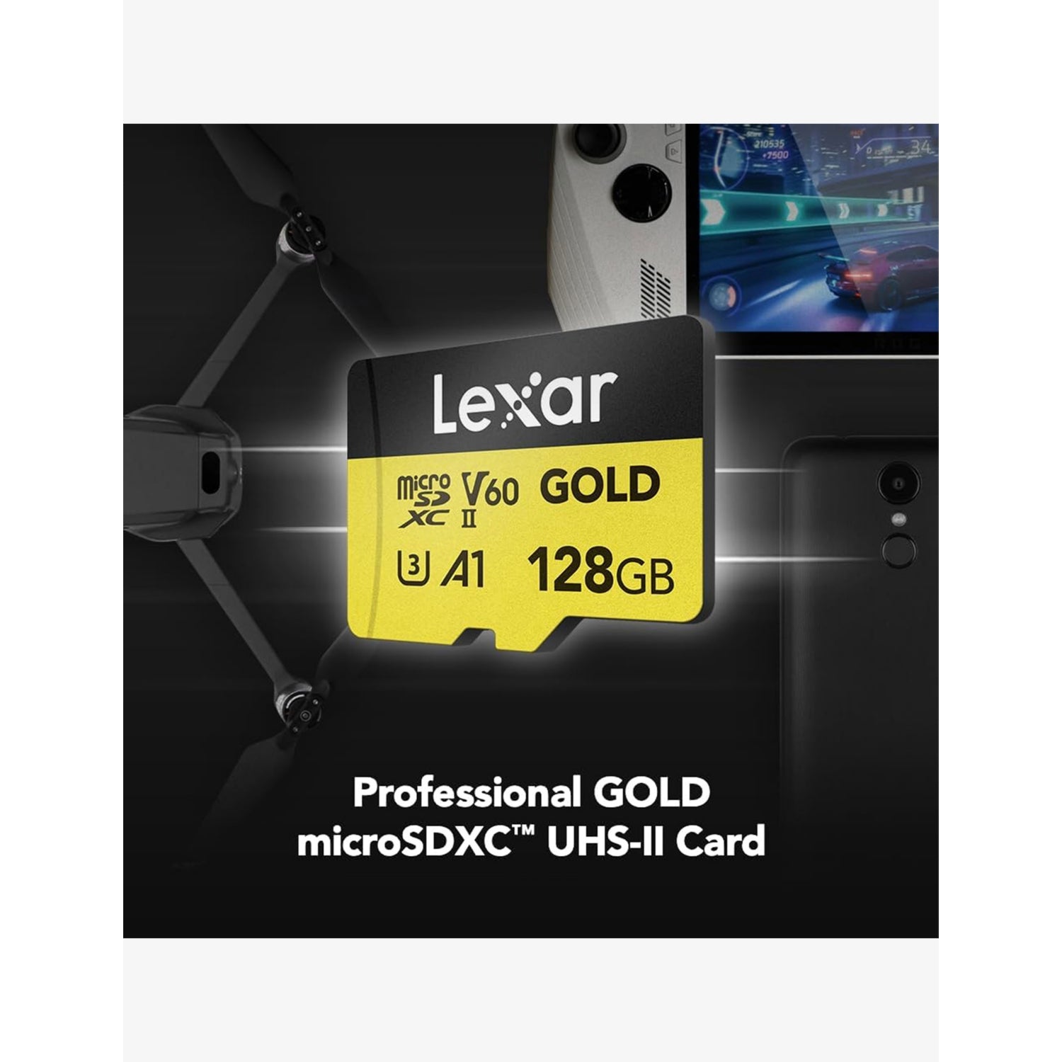 Lexar Professional Gold microSDXC UHS-II 128GB memory card (British brand)
