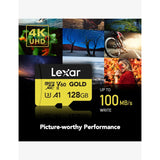 Lexar Professional Gold microSDXC UHS-II 128GB memory card (British brand)