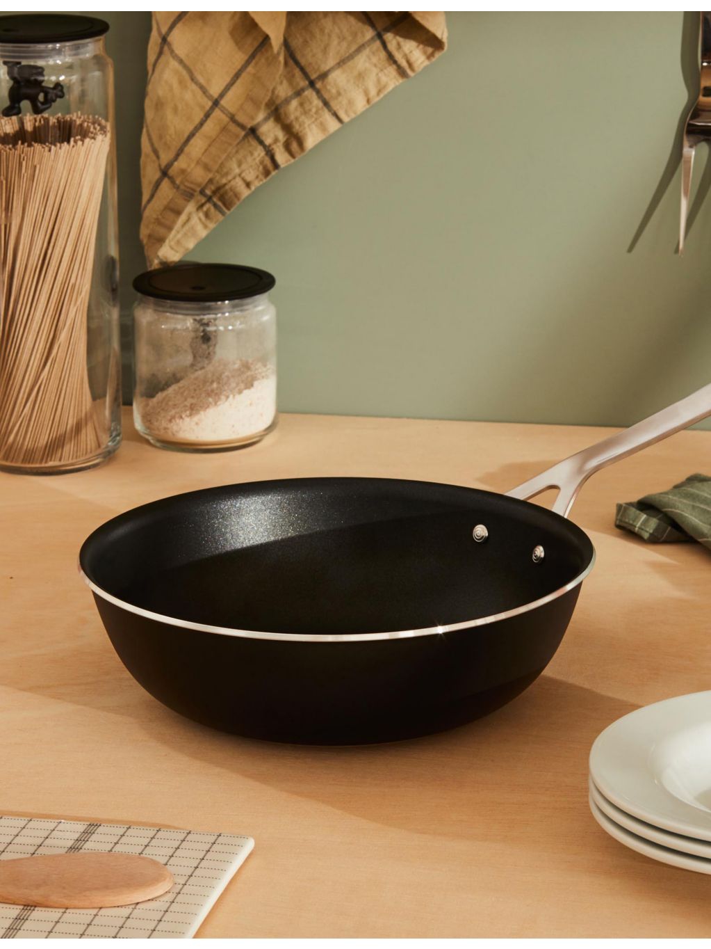 Alessi deep frying pan 28cm aluminium and stainless steel (British brand)