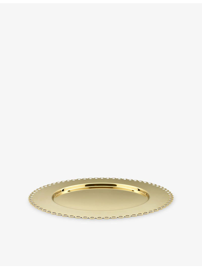 Alessi Edges placemat, PVD-brass stainless steel, 32.5cm, imported from the UK